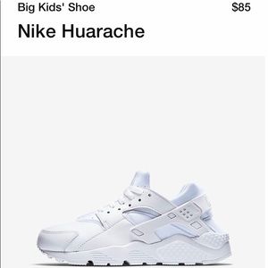 Nike Huaraches (White) Big Kids